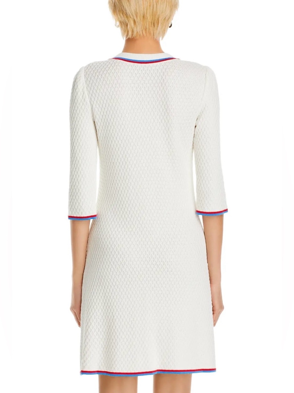 Misook Diamond Stitch Sheath Sweater Dress Size M $378 *flaw - Picture 3 of 12